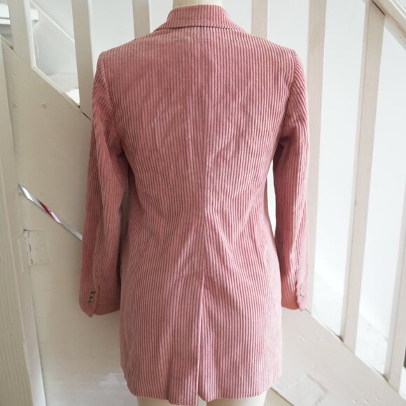 Wilfred by Aritzia Pink Corduroy Double-Breasted Blazer – Size 4 - Picture 2 of 3